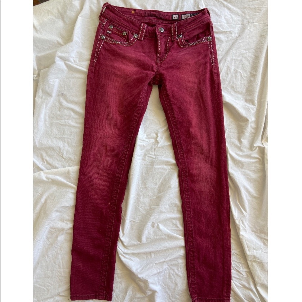 Red Y2K Miss Me Skinny Jeans—GREAT CONDITION